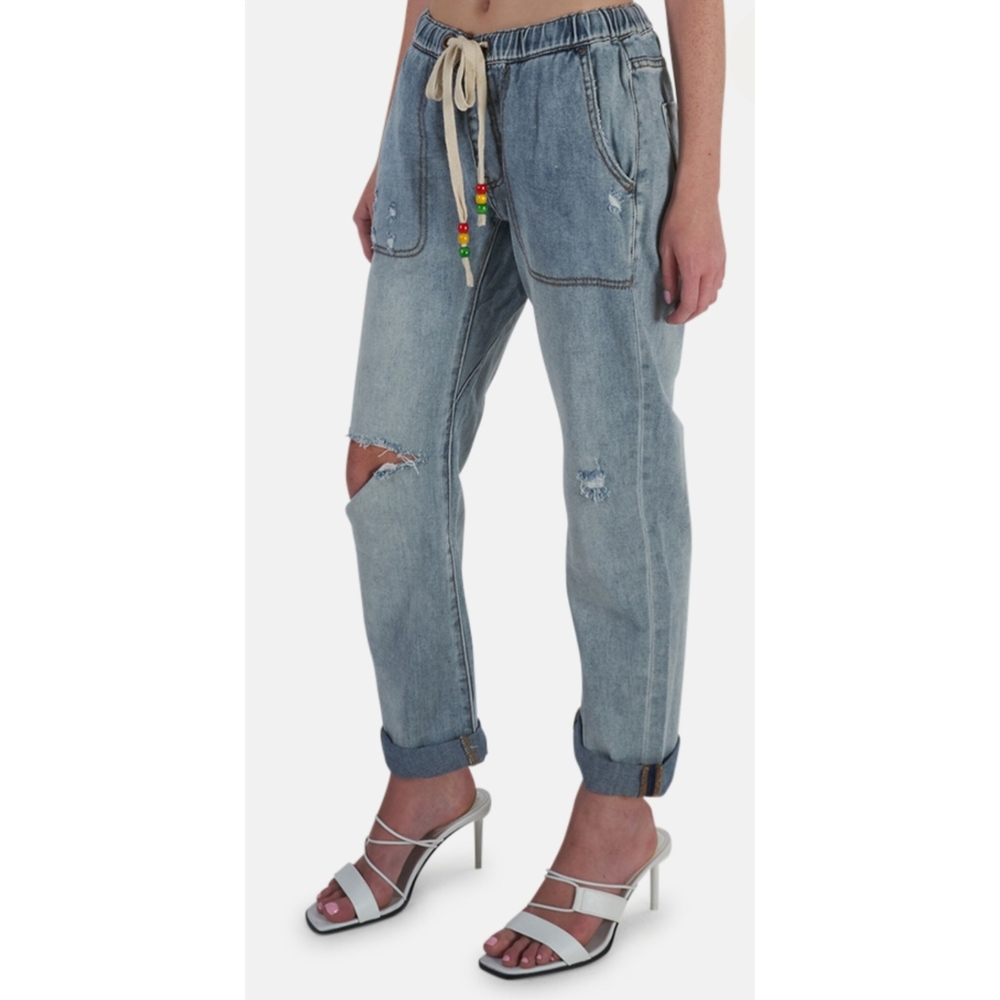 NWT One Teaspoon Shabbies Drawstring Boyfriend Sweatpants Jeans 26 Distressed